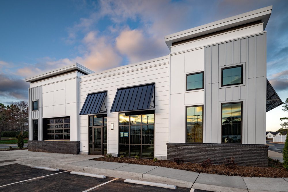 Modern retail commercial building